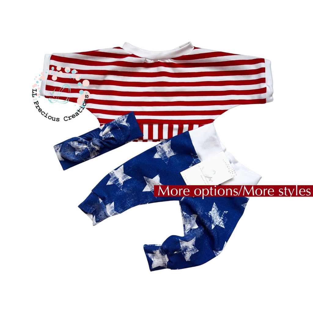 Baby's First 4th of July Outfit Newborn Baby Outfit Independence Day Clothes Red Stripes and Blue Stars by LL Precious Creations #4thofJuly #Independencedayoutfit #independencebaby #RedandBlue #Redstripes #BlueStars #RedBlueWhite #newbornbaby #cominghomeoutfit #redandblue #redstripes #bluestars #personalizedoutfit #personalized4thofJuly #1stFourthofJuly #newbornbabyboy #genderneutraloutfit #llpreciouscreations