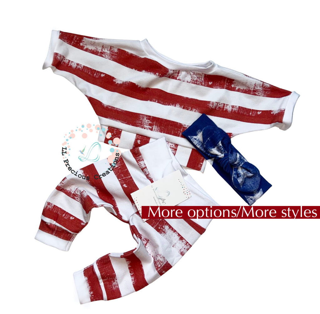 Baby's First 4th of July Outfit Newborn Baby Outfit Independence Day Clothes Red Stripes and Blue Stars by LL Precious Creations #4thofJuly #Independencedayoutfit #independencebaby #RedandBlue #Redstripes #BlueStars #RedBlueWhite #newbornbaby #cominghomeoutfit #redandblue #redstripes #bluestars #personalizedoutfit #personalized4thofJuly #1stFourthofJuly #newbornbabyboy #genderneutraloutfit #llpreciouscreations