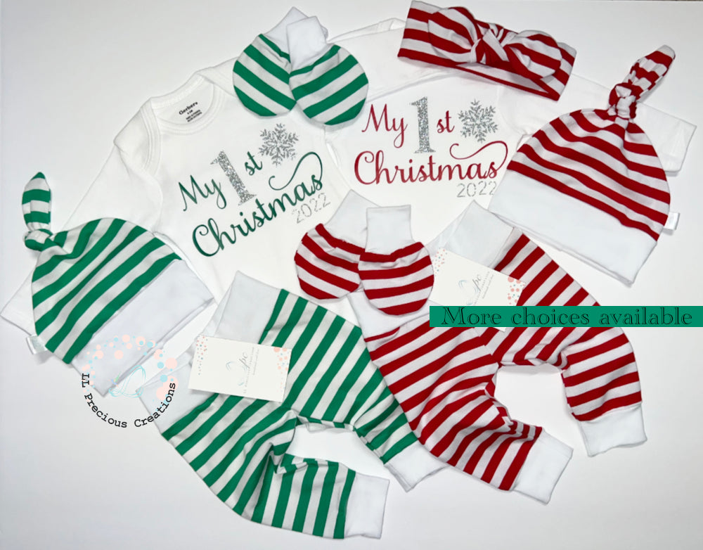 Baby's 1st Christmas Outfit Gender Neutral Christmas Baby Outfit Candy Cane Outfit  #newbornbabyoutfit #christmasoutfit #llpreciouscreations #bestgiftever #newbornbaby #christmasbabyoutfit