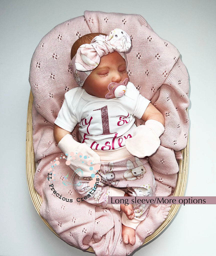 Baby's 1st Easter Outfit Set Pink Bunny Outfit Newborn Baby Outfit by LL Precious Creations #baby's1stEaster #newbornbaby #newbornoutfit #Easterbaby #Easteroutfit #FirstEaster #babyoutfit #cominghomeoutfit #newbornbabygirl #newborbabyboy #unisexbabyoutfit #bunnyoutfit #Easter2024