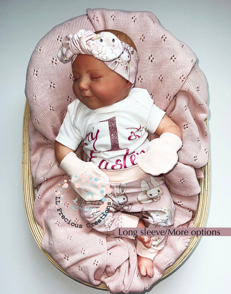 Baby's 1st Easter Outfit Set Pink Bunny Outfit Newborn Baby Outfit by LL Precious Creations #baby's1stEaster #newbornbaby #newbornoutfit #Easterbaby #Easteroutfit #FirstEaster #babyoutfit #cominghomeoutfit #newbornbabygirl #newborbabyboy #unisexbabyoutfit #bunnyoutfit #Easter2024