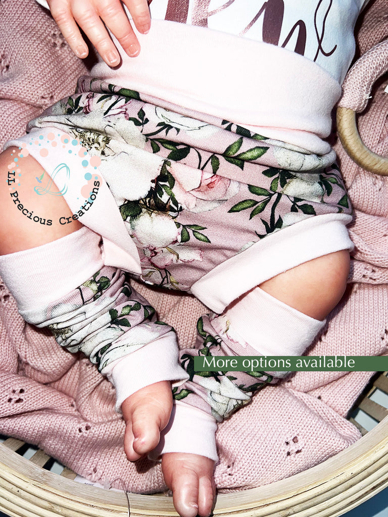 Rose Floral Baby Girl Bummies Headband Mitts by LL Precious Creations #highwaistbummies #babybummies #vintagefloralbabyshorts #newbornbabyoutfit #floralbabyshorts #summerbabyoutfit #handmade #ootk #babygirlfashion #babygift #babyshowergift #babyheadband #noscratchmitts #llpreciouscreations