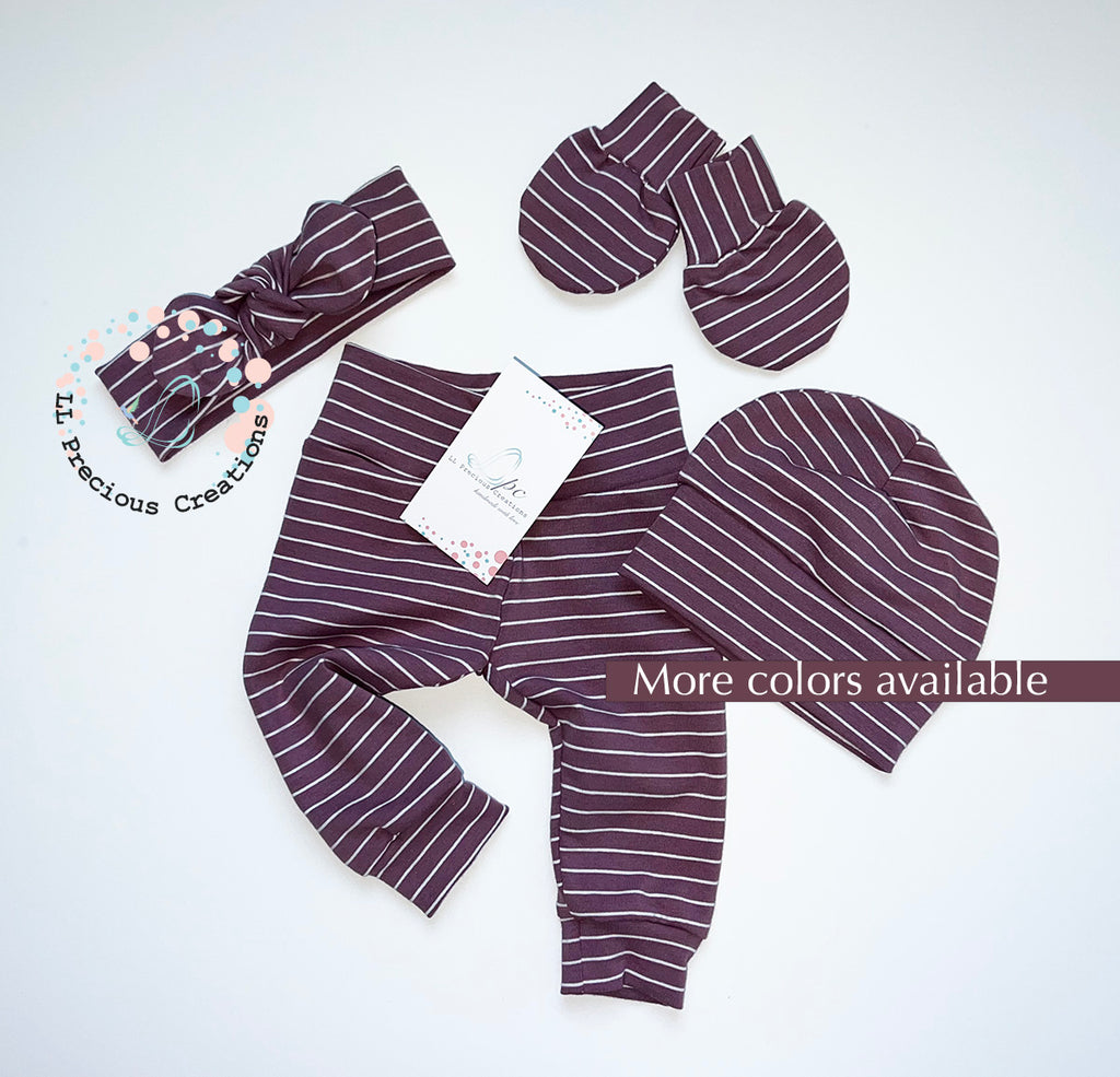 Mauve Pin Stripe Baby Coming Home Outfit Baby Girl Mauve Clothes Newborn Baby Gift #llpreciouscreations #newbornbabygirl #babyshowergift #newtothecrew #cominghomeoutfit #mauvebabyoutfit #babygirlpants #handmadebabyoutfit #highqualityoutfit #babymittens #newbornheadband #babyshowergift #olivebabyoutfit #newbornbabyboy