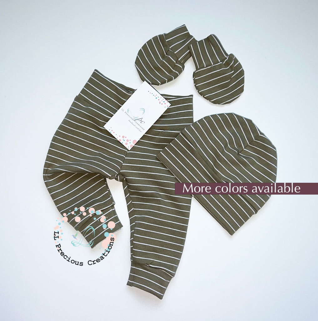 Sage Pin Stripes Baby Coming Home Outfit Baby Girl Mauve Clothes Newborn Baby Gift #llpreciouscreations #newbornbabygirl #babyshowergift #newtothecrew #cominghomeoutfit #mauvebabyoutfit #babygirlpants #handmadebabyoutfit #highqualityoutfit #babymittens #newbornheadband #babyshowergift #olivebabyoutfit #newbornbabyboy