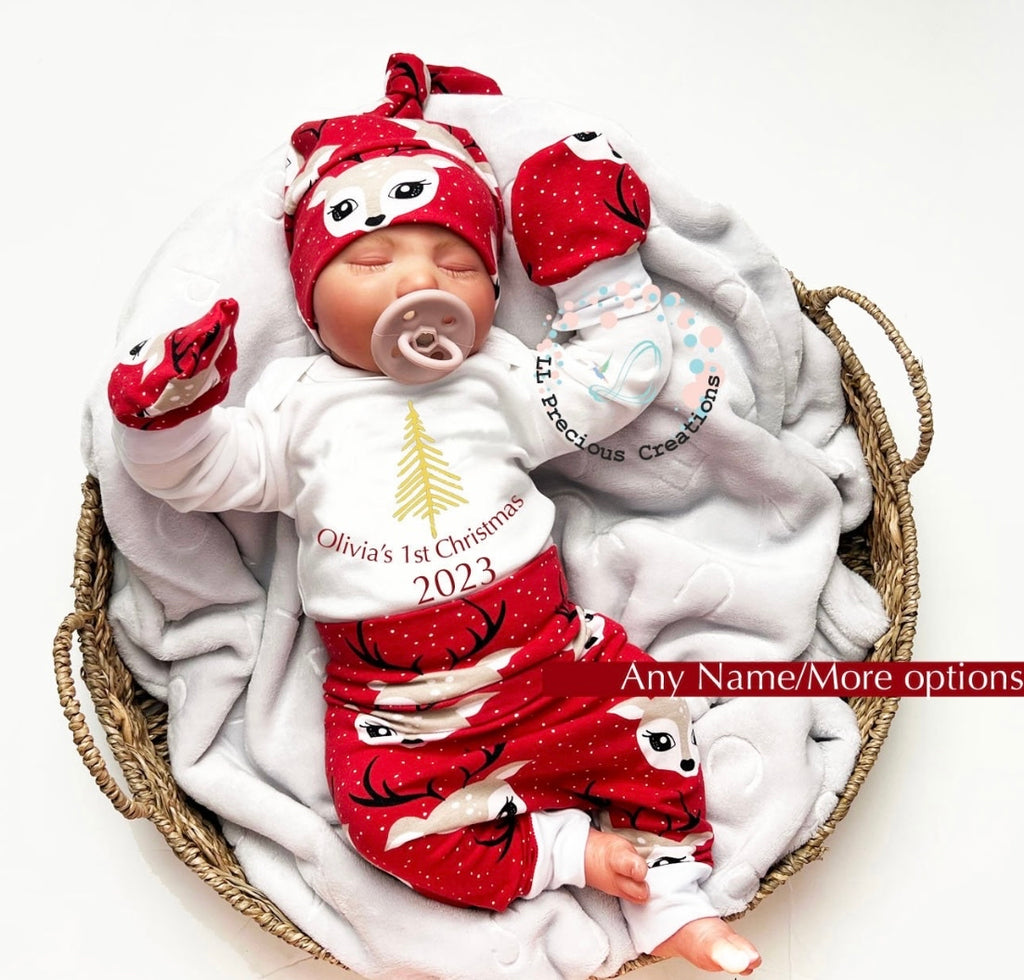 Personalized Baby's 1st Christmas Outfit 2023 Baby Christmas Gift #llpreciouscreations #christmasbabyoutfit #christmasbaby #personalizedoutfit #christmas2023 #baby's1stChristmas #FirstChristmas #newbornbaby #babyshowergift #babygift