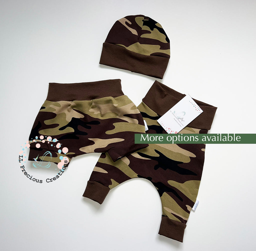 Camouflage Baby Boy Harem Shorts Beanie Outfit by LL Precious Creations #llpreciouscreations #babygift #newborngift #cominghomeoutfit #babyboyoutfit #newbornbabyboy #brownbabyoutfit #harempants #camouflagebabyoutfit #haremshorts #cominghomeoutfit #toddlerclothes #toddlerharemshorts #babyboyshorts #babyboyoutfit #summerbabyoutfit