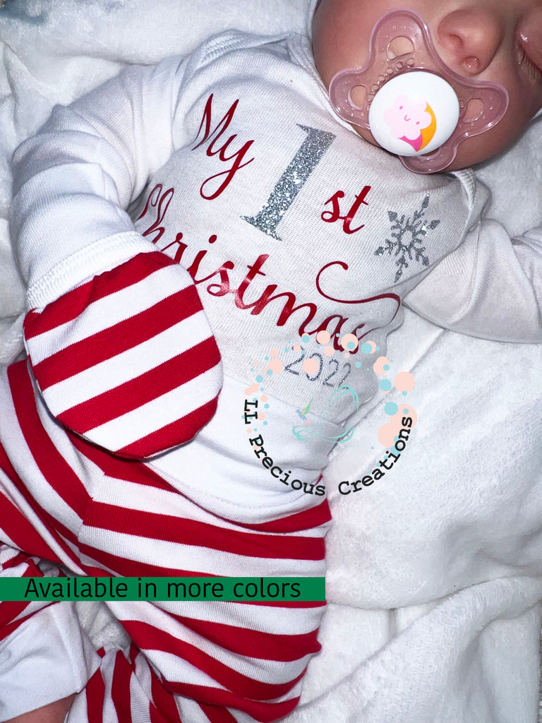 Baby's 1st Christmas Outfit Gender Neutral Christmas Baby Outfit Candy Cane Outfit  #newbornbabyoutfit #christmasoutfit #llpreciouscreations #bestgiftever #newbornbaby #christmasbabyoutfit