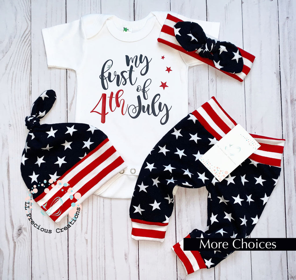 My 1st Patriotic 4th of July Gender Neutral outfit Baby's First Independence Day outfit #llpreciouscreations #4thofJuly #Independencedayoutfit #4thofJulybaby #babygirloutfit #babyboyoutfit #redstripes #bluestripes #starsandstripes #cominghomeoutfit #baby'sfirstof4th