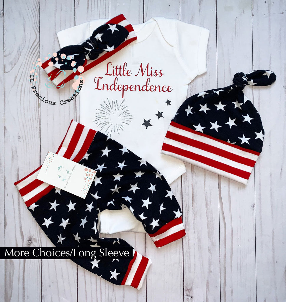 Little Miss Independence Baby's First 4th of July Outfit Newborn Baby Outfit Independence Day Clothes Red Stripes and Blue Stars by LL Precious Creations #4thofJuly #Independencedayoutfit #independencebaby #RedandBlue #Redstripes #BlueStars #RedBlueWhite #newbornbaby #cominghomeoutfit #redandblue #redstripes #bluestars #personalizedoutfit #personalized4thofJuly #1stFourthofJuly #newbornbabyboy #genderneutraloutfit #llpreciouscreations