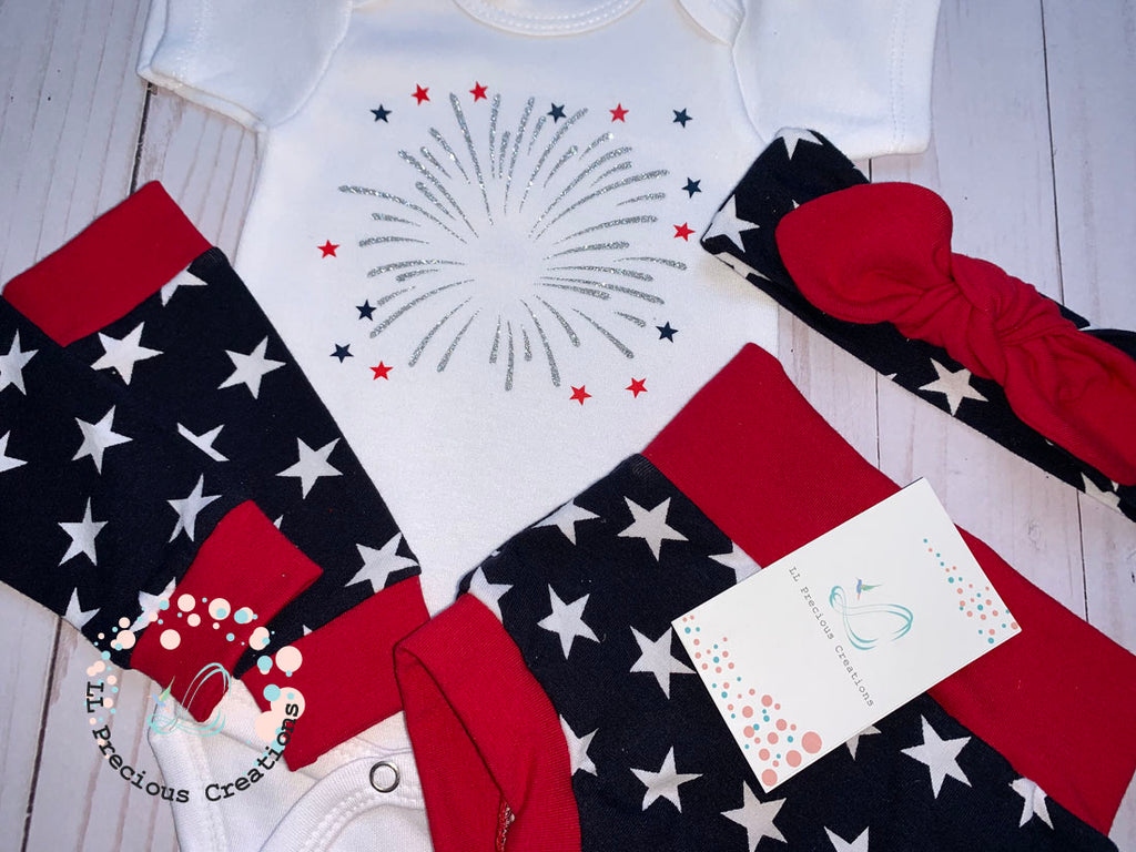 Baby's 1st Fourth of July Independence Gender Neutral Outfit Baby's First Patriotic Day outfit #llpreciouscreations #4thofJuly #Independencedayoutfit #babybummies #highwaistbummies #legwarmers #redandblue #bluestars #4thofJulybaby #babygirloutfit #babyboyoutfit #redstripes #bluestripes #starsandstripes #cominghomeoutfit #baby'sfirstof4t