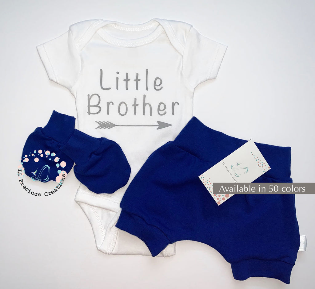 Little Brother Newborn Baby Boy Shorts Outfit Baby Shower Gift #llpreciouscreations #littlebrother #haremshorts #personalizedoutfit #redbabyoutfit #babyboy #newbornbabyboy #cominghomeoutfit #babygift #littleboyoutfit #handmade #babyfashion #highqualityclothes