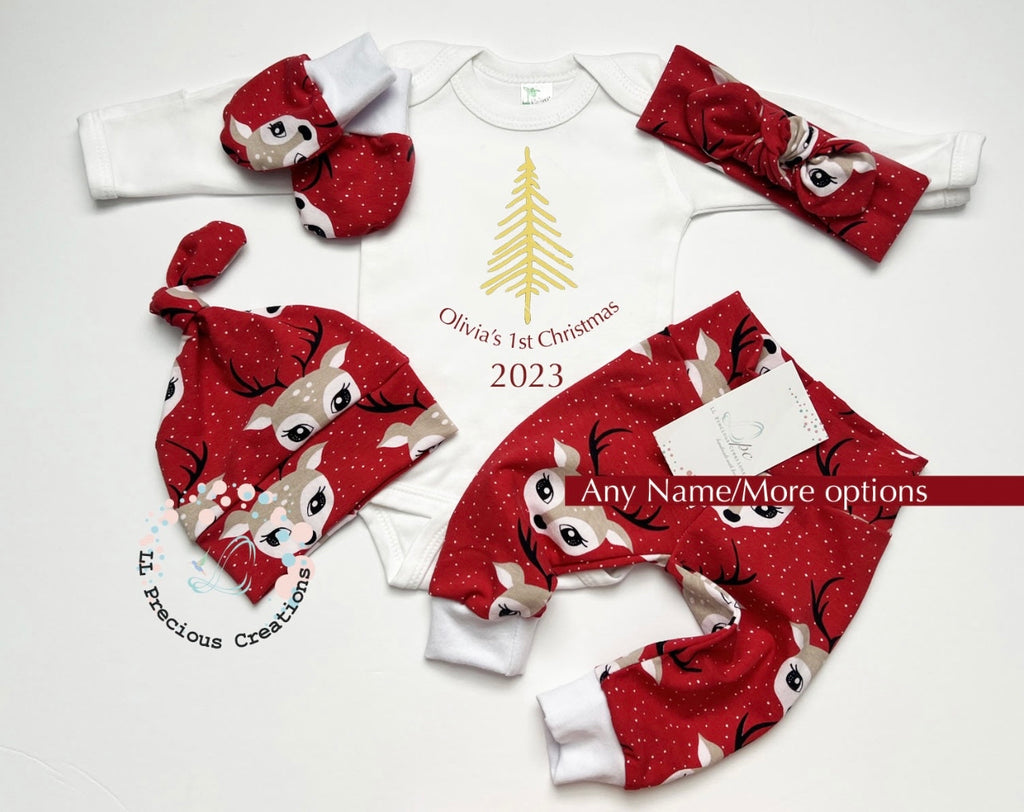 Personalized Baby's 1st Christmas Outfit 2023 Baby Christmas Gift #llpreciouscreations #christmasbabyoutfit #christmasbaby #personalizedoutfit #christmas2023 #baby's1stChristmas #FirstChristmas #newbornbaby #babyshowergift #babygift