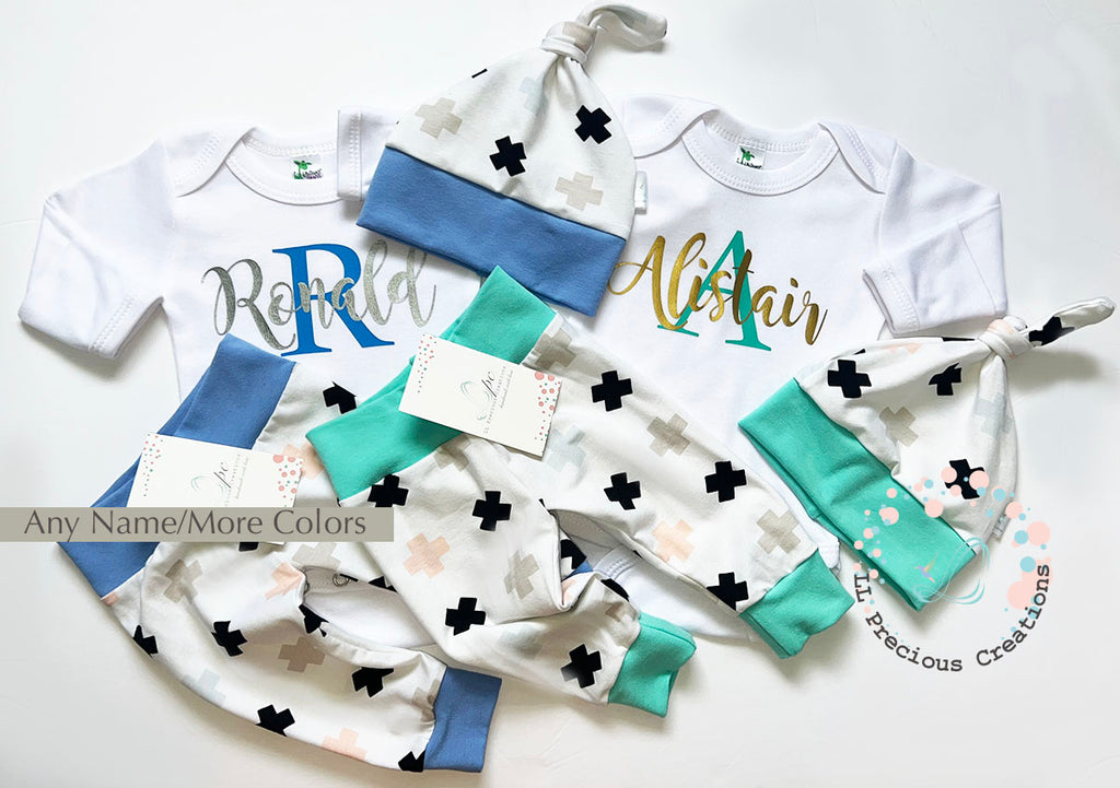 Personalized Twin Matching Coming Home Outfits LLPreciouscreations #llpreciouscreations #twins #newborntwins #babyboyoutfit #babygirloutfit #cominghomeoutfit #personalizedoutfit #newborntwins #babygift #babyshowergift #hospitalbabyoutfit #handmade #boygirltwins #matchingbabyoutfits #siblingoutfits #babyclothes 