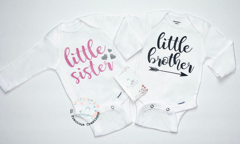 Twin Matching Coming Home Outfits Little Brother Little Sister LLPreciouscreations #llpreciouscreations #littlesister #littlebrother #twins #newborntwins #babyboyoutfit #babygirloutfit #cominghomeoutfit #personalizedoutfit #newborntwins #babygift #babyshowergift #hospitalbabyoutfit #handmade #boygirltwins #matchingbabyoutfits #siblingoutfits #babyclothes