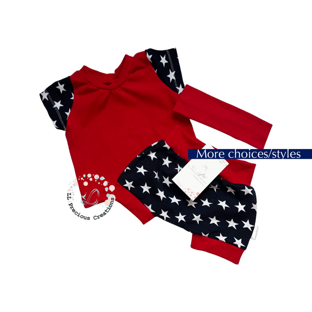 Blue Stars Baby's First 4th of July Outfit Newborn Baby Outfit Independence Day Clothes Red Stripes and Blue Stars by LL Precious Creations #4thofJuly #Independencedayoutfit #independencebaby #RedandBlue #Redstripes #BlueStars #RedBlueWhite #newbornbaby #cominghomeoutfit #redandblue #redstripes #bluestars #personalizedoutfit #personalized4thofJuly #1stFourthofJuly #newbornbabyboy #genderneutraloutfit #llpreciouscreations