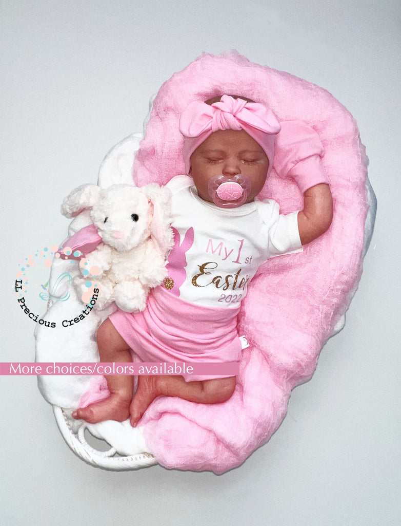 Baby's 1st Easter Outfit Set Pink Bunny Outfit Newborn Baby Outfit by LL Precious Creations #baby's1stEaster #newbornbaby #newbornoutfit #Easterbaby #Easteroutfit #FirstEaster #babyoutfit #cominghomeoutfit #newbornbabygirl #newborbabyboy #unisexbabyoutfit #bunnyoutfit #Easter2025