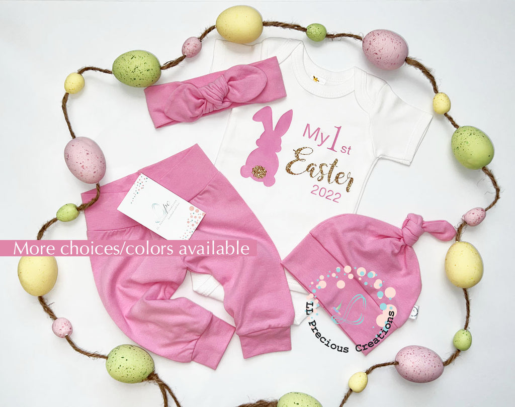 Baby's 1st Easter Outfit Set Pink Bunny Outfit Newborn Baby Outfit by LL Precious Creations #baby's1stEaster #newbornbaby #newbornoutfit #Easterbaby #Easteroutfit #FirstEaster #babyoutfit #cominghomeoutfit #newbornbabygirl #newborbabyboy #unisexbabyoutfit #bunnyoutfit #Easter2025