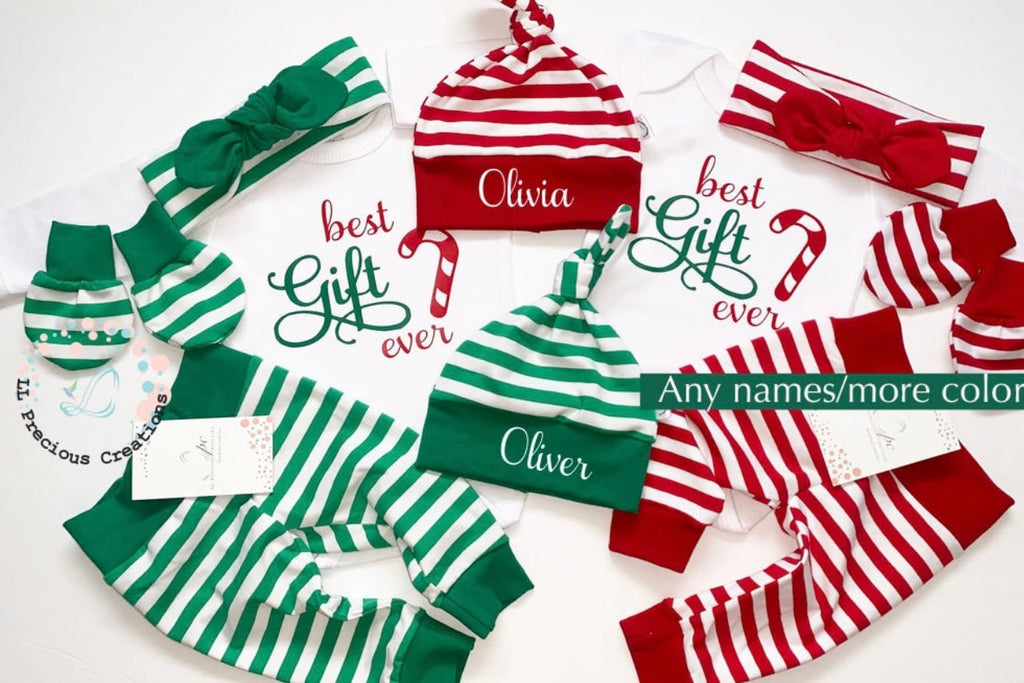 Best GIFT Ever Gender Neutral Christmas Baby Outfit Candy Cane Outfit Twin Christmas Baby outfits #christmastwinoutfits #llpreciouscreations #bestgiftever #newbornbaby #christmasbabyoutfit 