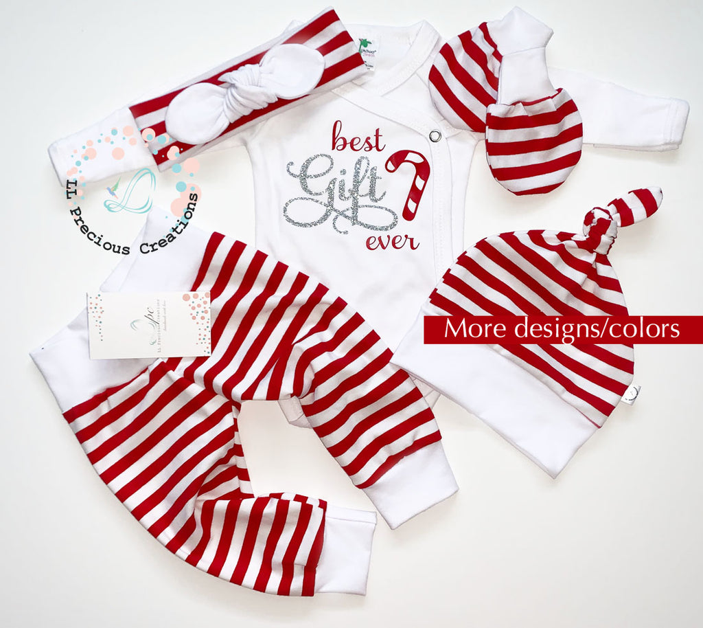 LL Precious Creations Best Gift Ever baby outfit #Christmasbaby