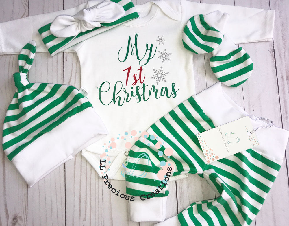 Baby's 1st Christmas Outfit Gender Neutral Christmas Baby Outfit Candy Cane Outfit  #newbornbabyoutfit #christmasoutfit #llpreciouscreations #bestgiftever #newbornbaby #christmasbabyoutfit