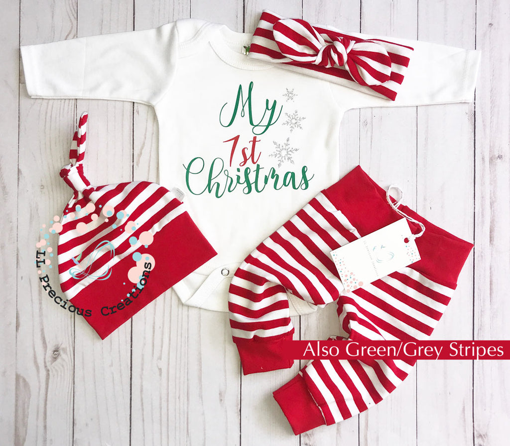 Baby's 1st Christmas Outfit Gender Neutral Christmas Baby Outfit Candy Cane Outfit  #newbornbabyoutfit #christmasoutfit #llpreciouscreations #bestgiftever #newbornbaby #christmasbabyoutfit