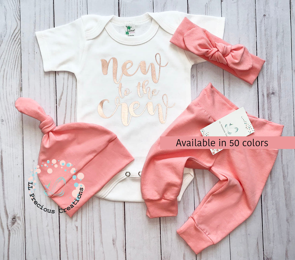 Coming Home Outfit Newborn Baby Girl Solid Color Outfit Gender Neutral Set New to the Crew Baby Girl Floral Outfit Baby Shower Gift #llpreciouscreations #newbornbabygirl #babygirloutfit #newtothecrew #floralbabyoutfit #highqualityclothes #babyclothes #babyfashion #newbornbabygirl #cominghomeoutfit #babygift #momtobegift 