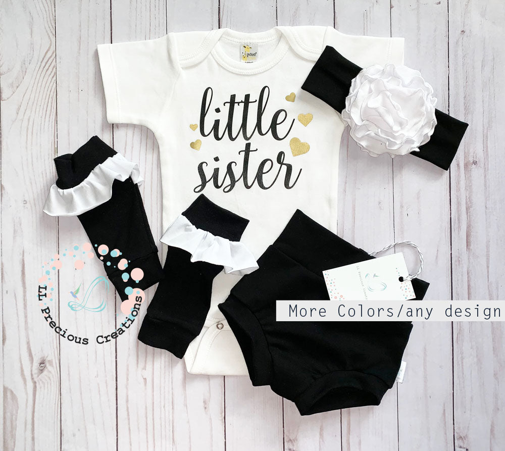 LITTLE SISTER BLACK RUFFLED HIGH WAIST BUMMIES OUTFIT