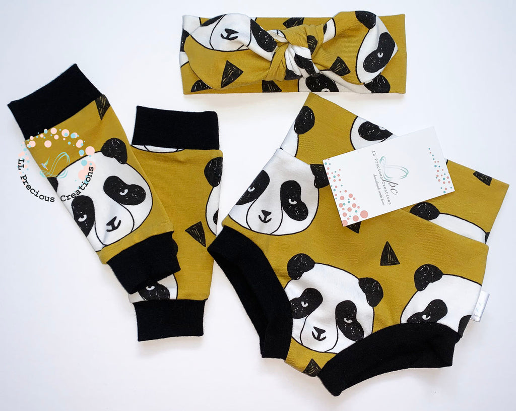 Pandas High Waist Bummies Organic Baby Shorts  #babybummies #pandashorts #llpreciouscreations #babygirlclothes